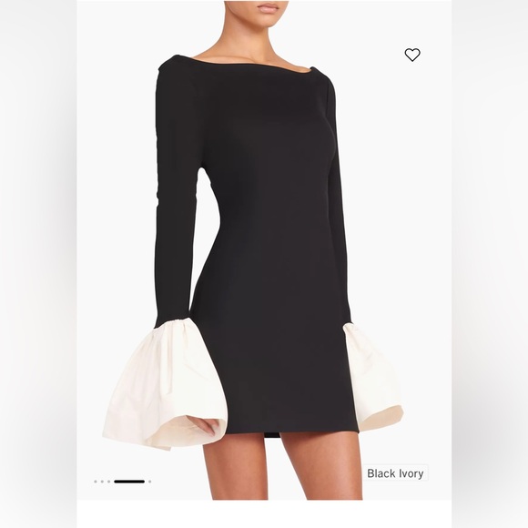 NWT - Staud HAWTHORNE DRESS BLACK IVORY (M) - Picture 3 of 13
